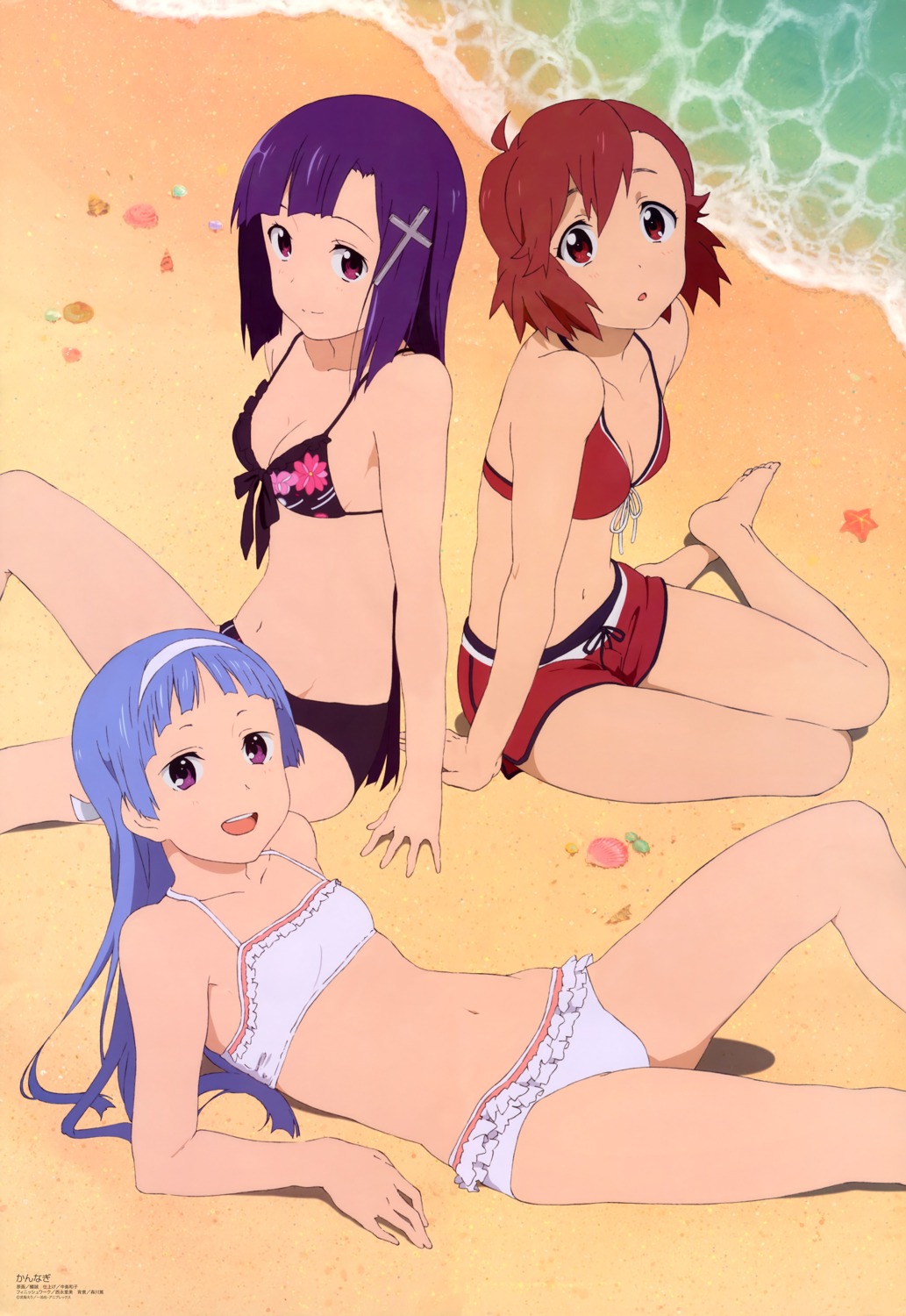 aoba_tsugumi, bikini, kannagi_crazy_shrine_maidens, kisu_makoto, nagi, swimsuits, zange