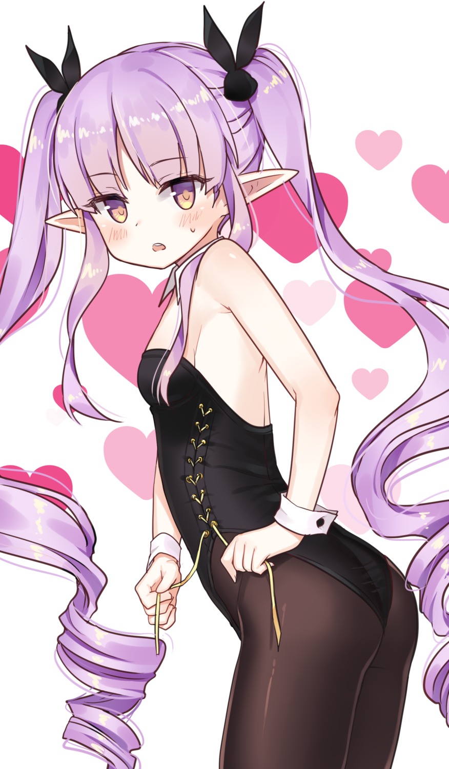 ass, goyain, hikawa_kyouka, no_bra, pantyhose, pointy_ears, princess_connect!, princess_connect!_re:dive
