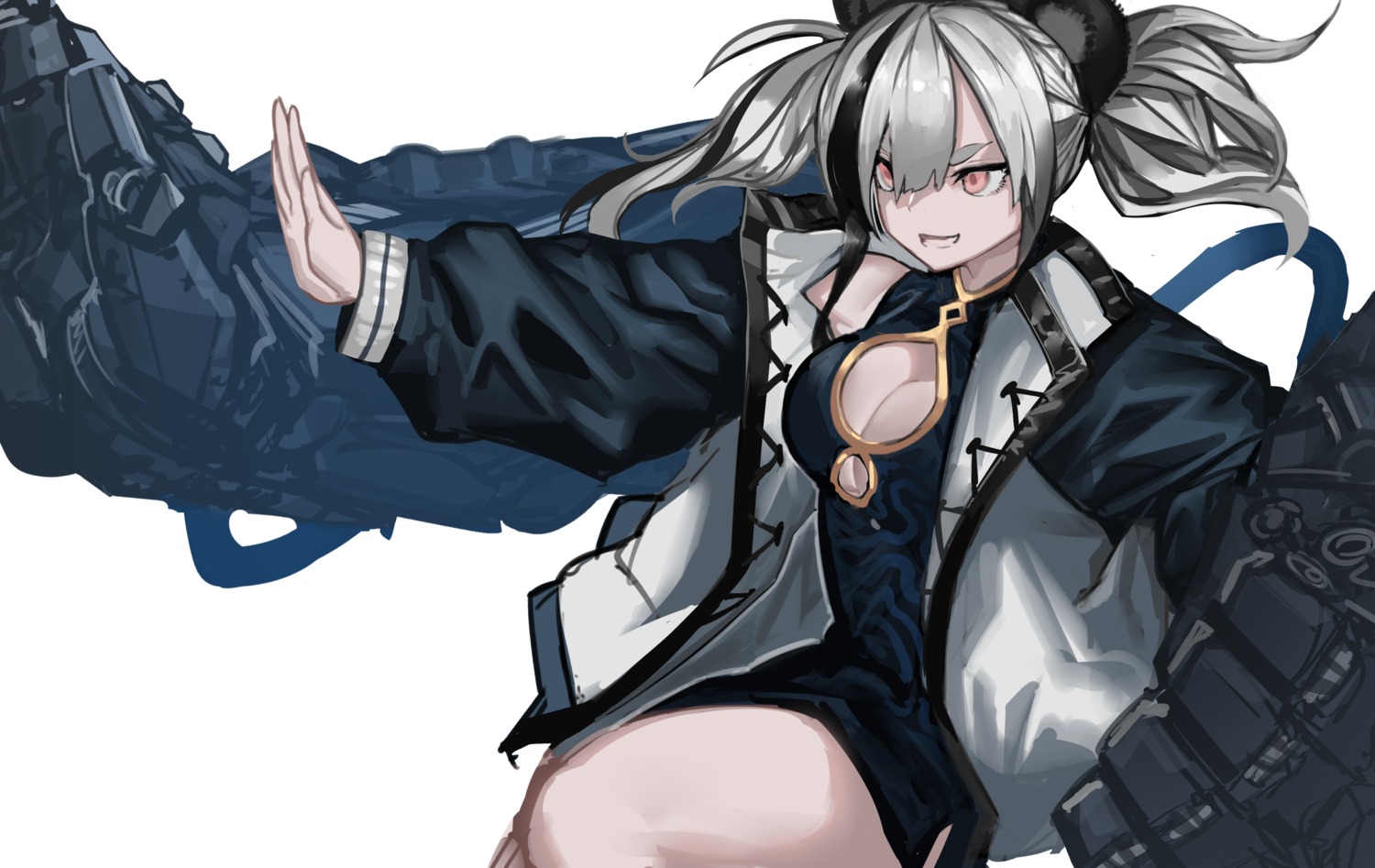 animal_ears, arknights, cleavage, feater_(arknights), fixro2n