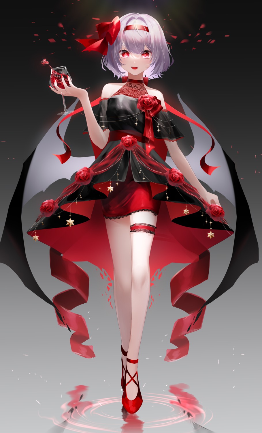 dress, garter, remilia_scarlet, touhou, wings, yukia_(yukia_777)