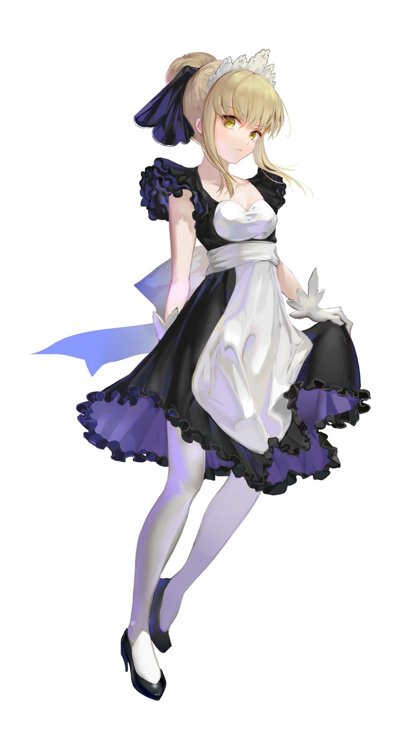artoria_pendragon_(fate), artoria_pendragon_alter_(fate), fate/stay_night, heels, maid, vanink