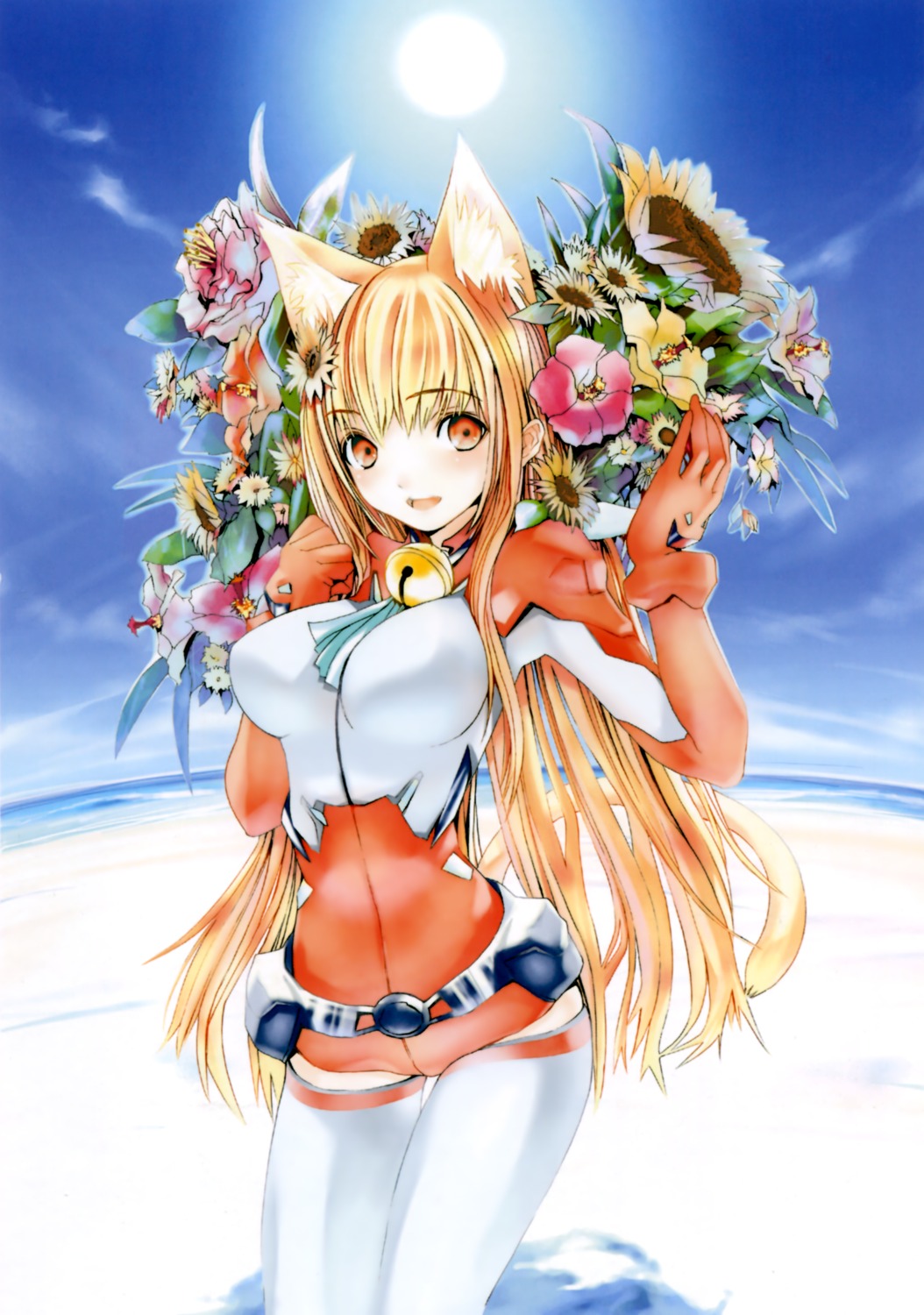 animal_ears, asobi_ni_iku_yo!, bodysuit, eris, houden_eizou, nekomimi, tail, thighhighs