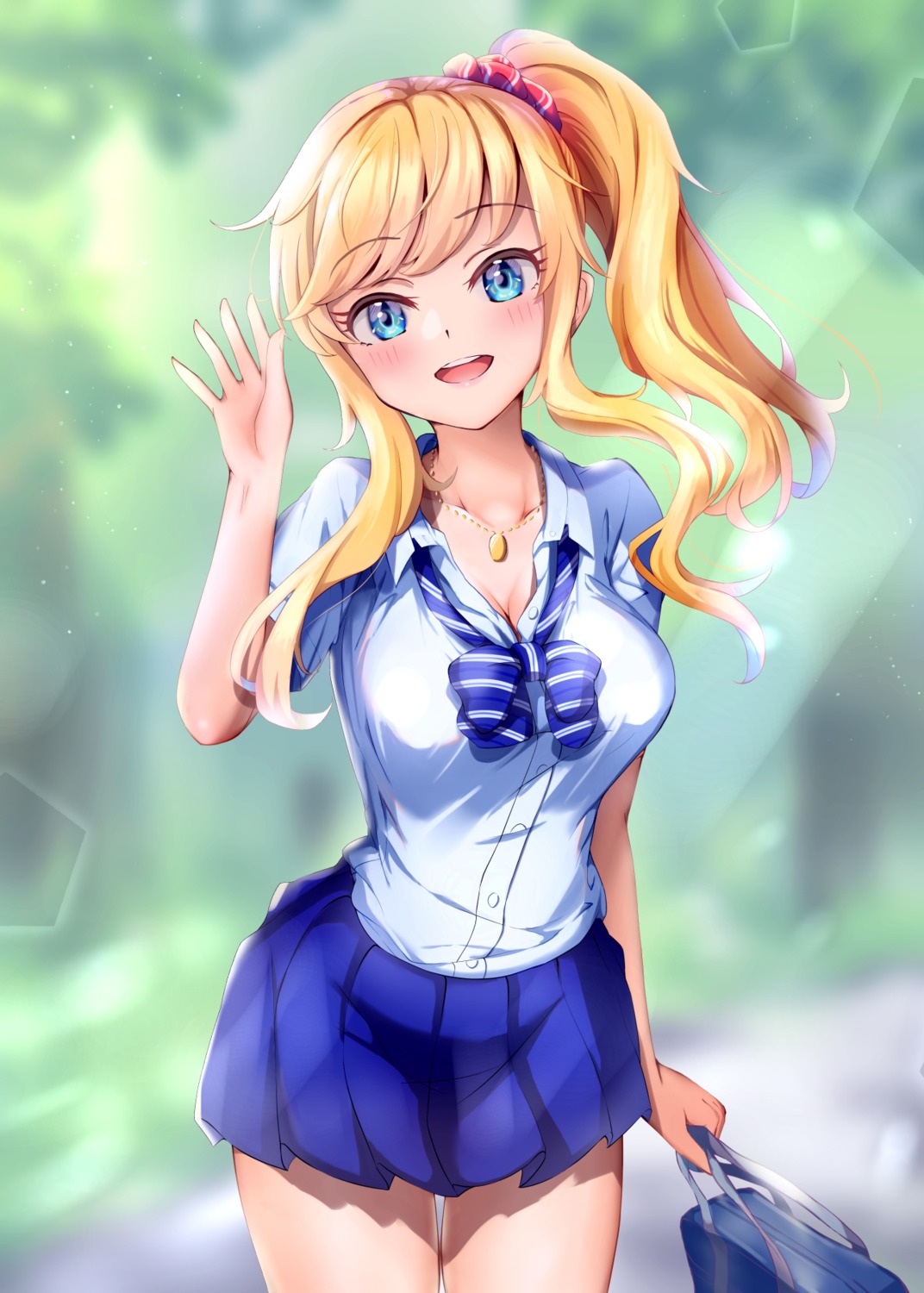 cleavage, ootsuki_yui, seifuku, the_idolm@ster, the_idolm@ster_cinderella_girls, tudon_(donut)