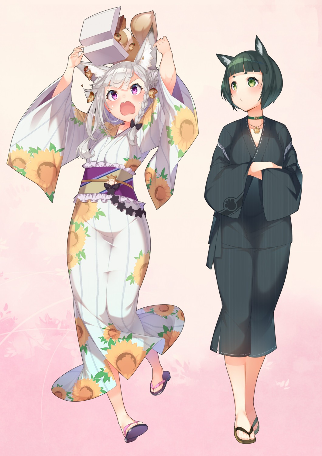animal_ears, animare, haibara_akane, kokka_han, nanashi_inc., shiromiya_mimi, yukata