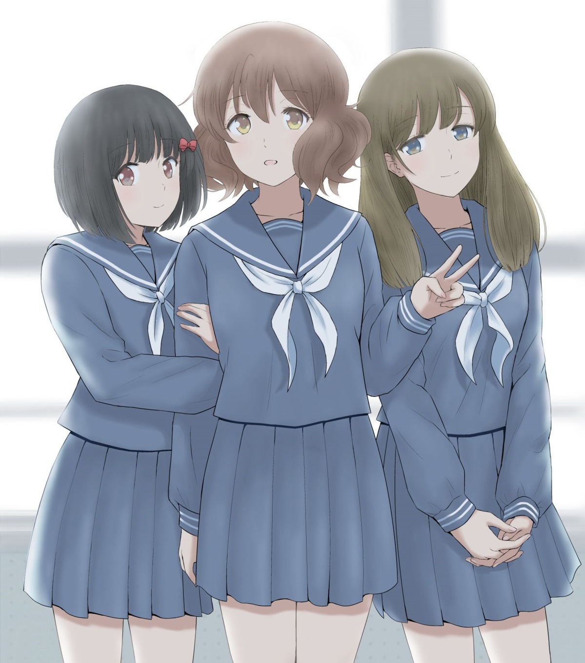 fukushima_uichi, hibike!_euphonium, hisaishi_kanade, kuroe_mayu, oumae_kumiko, seifuku, yuri
