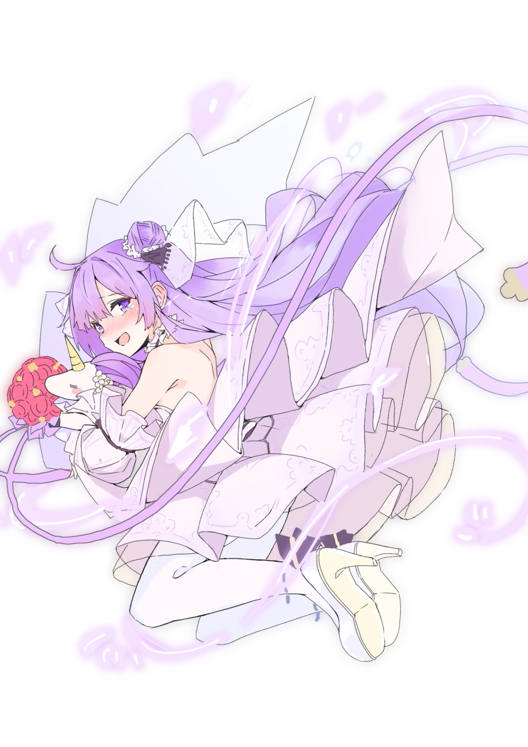 azur_lane, bu4321, dress, heels, no_bra, pantyhose, skirt_lift, unicorn_(azur_lane)