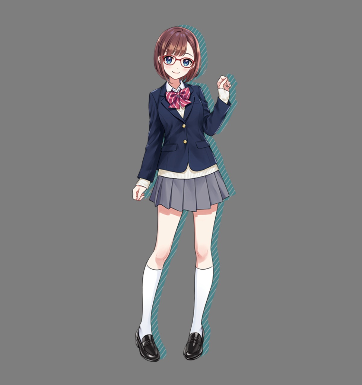 megane, morikura_en, seifuku, sousai_shoujo_teien, sweater, takanashi_koyomi, transparent_png