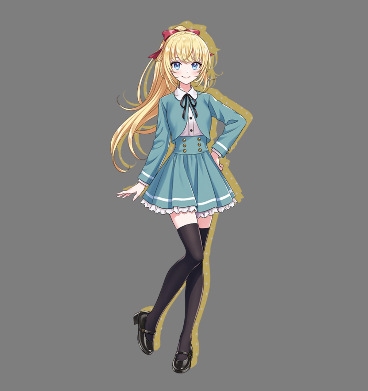 heels, morikura_en, saeki_ritsuka, seifuku, sousai_shoujo_teien, thighhighs, transparent_png