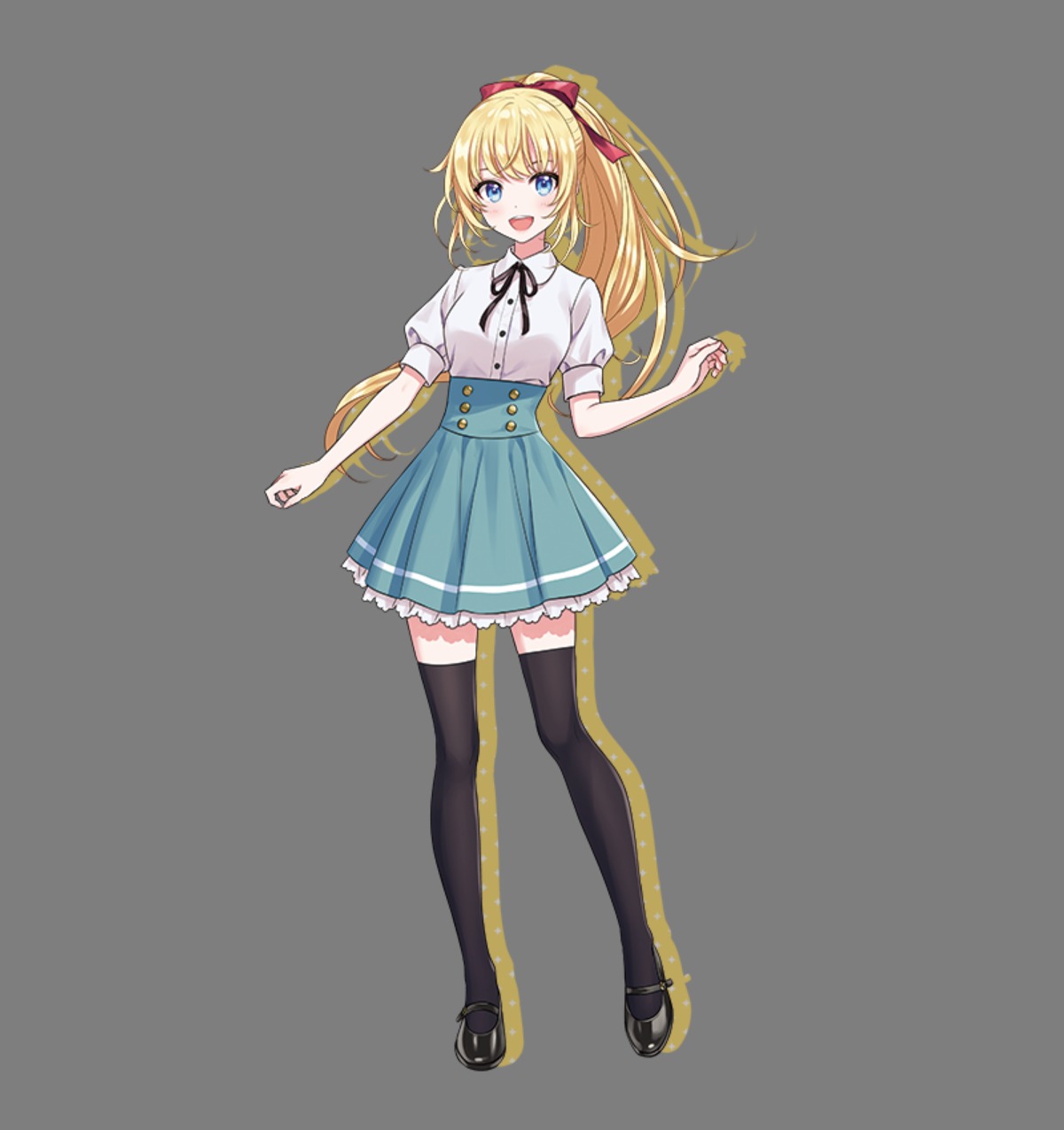 morikura_en, saeki_ritsuka, seifuku, sousai_shoujo_teien, thighhighs, transparent_png