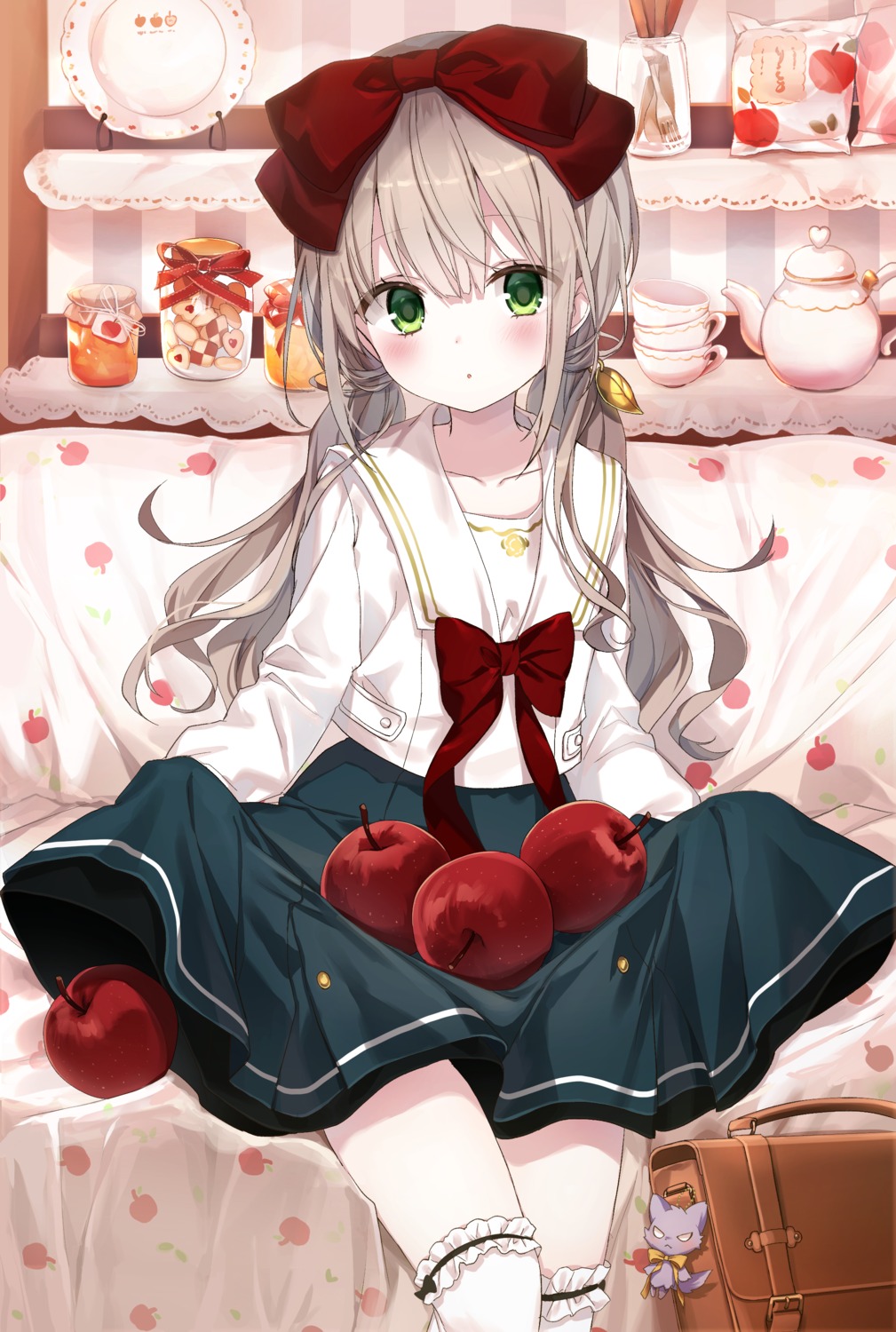 emia_(castilla), seifuku, skirt_lift, thighhighs