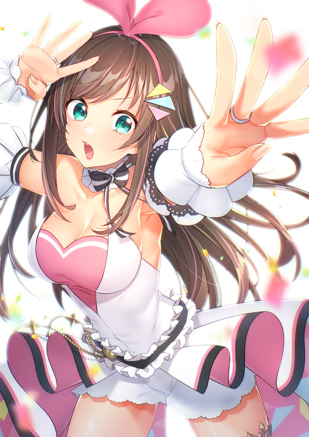 cleavage, kitazume_kumie, kizuna_ai, kizuna_ai_inc.