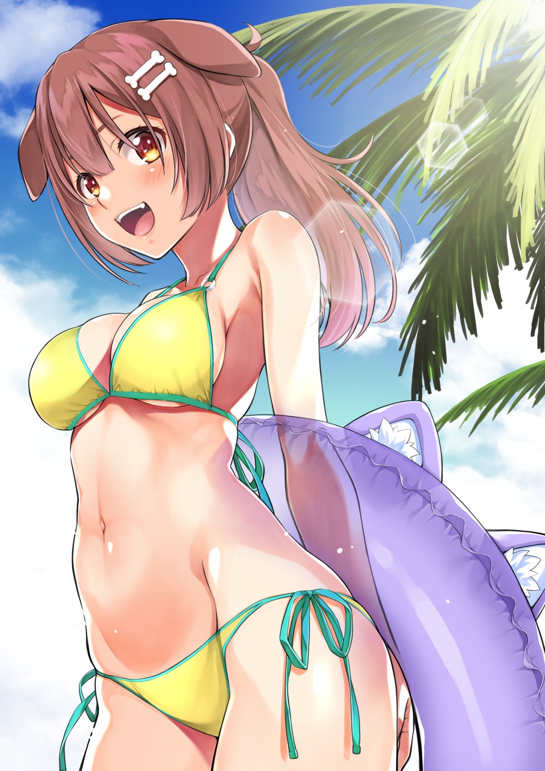 animal_ears, bikini, hololive, hololive_gamers, inugami_korone, inumimi, swimsuits, takahashi_osamu