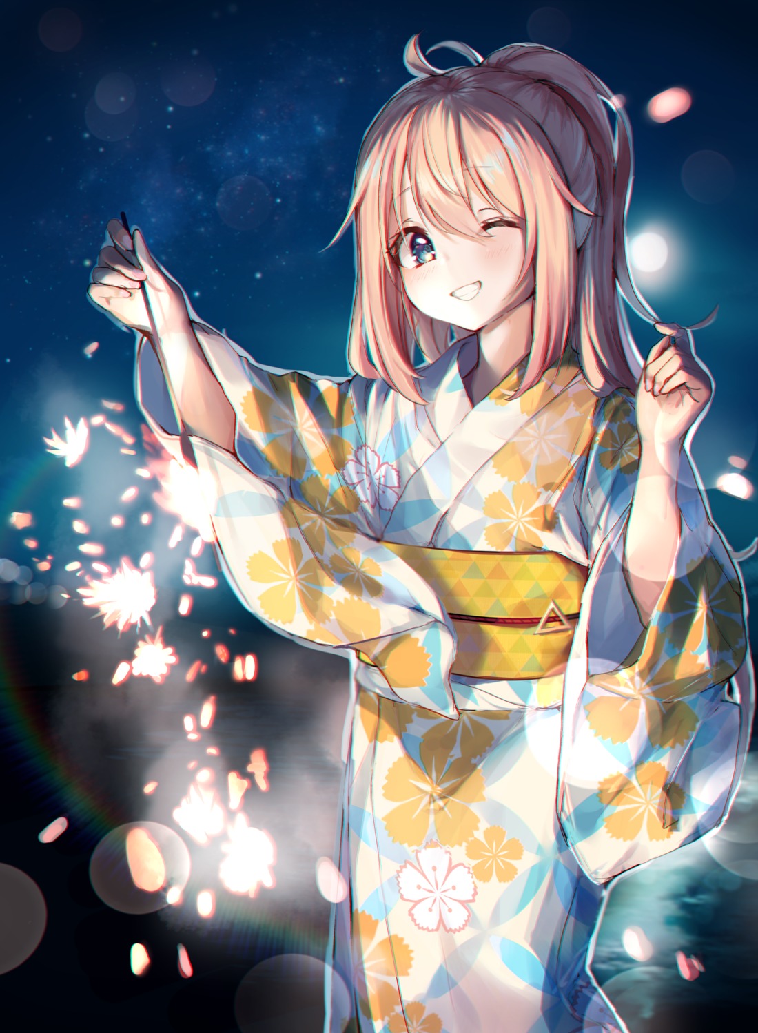 kagamihara_nadeshiko, ringosutta, yukata, yurucamp