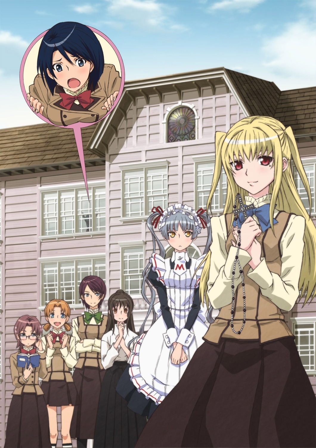 inamori_yuzuru, ishima_ryuuken, kiri_nanami, maria_holic, miyamae_kanako, momoi_sachi, shidou_mariya, shinouji_matsurika