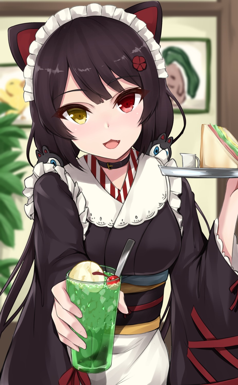 animal_ears, heterochromia, inui_toko, inumimi, kirikan, maid, nijisanji, wa_maid