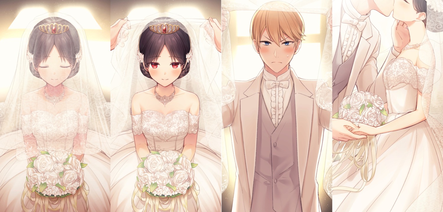 dress, juugonichi_(wheeliex2), kaguya-sama_wa_kokurasetai_~tensai-tachi_no_renai_zunousen~, see_through, shinomiya_kaguya, shirogane_miyuki, wedding_dress