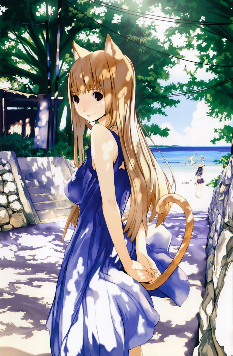 animal_ears, asobi_ni_iku_yo!, dress, eris, houden_eizou, nekomimi, summer_dress, tail
