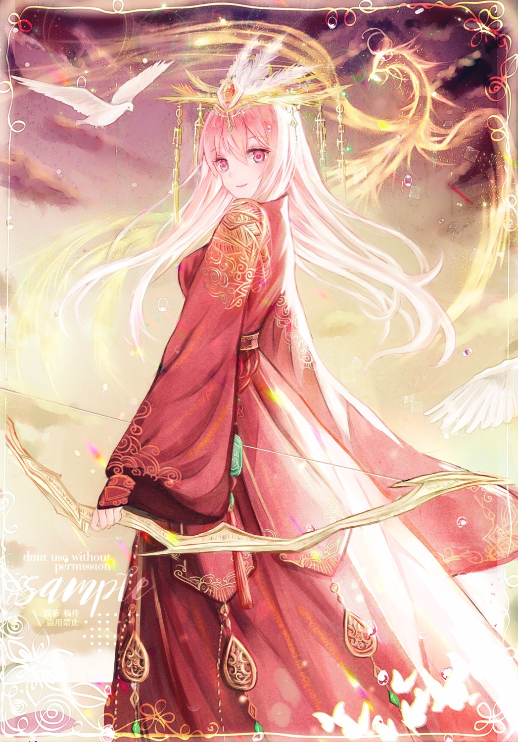 asian_clothes, iceblue, weapon