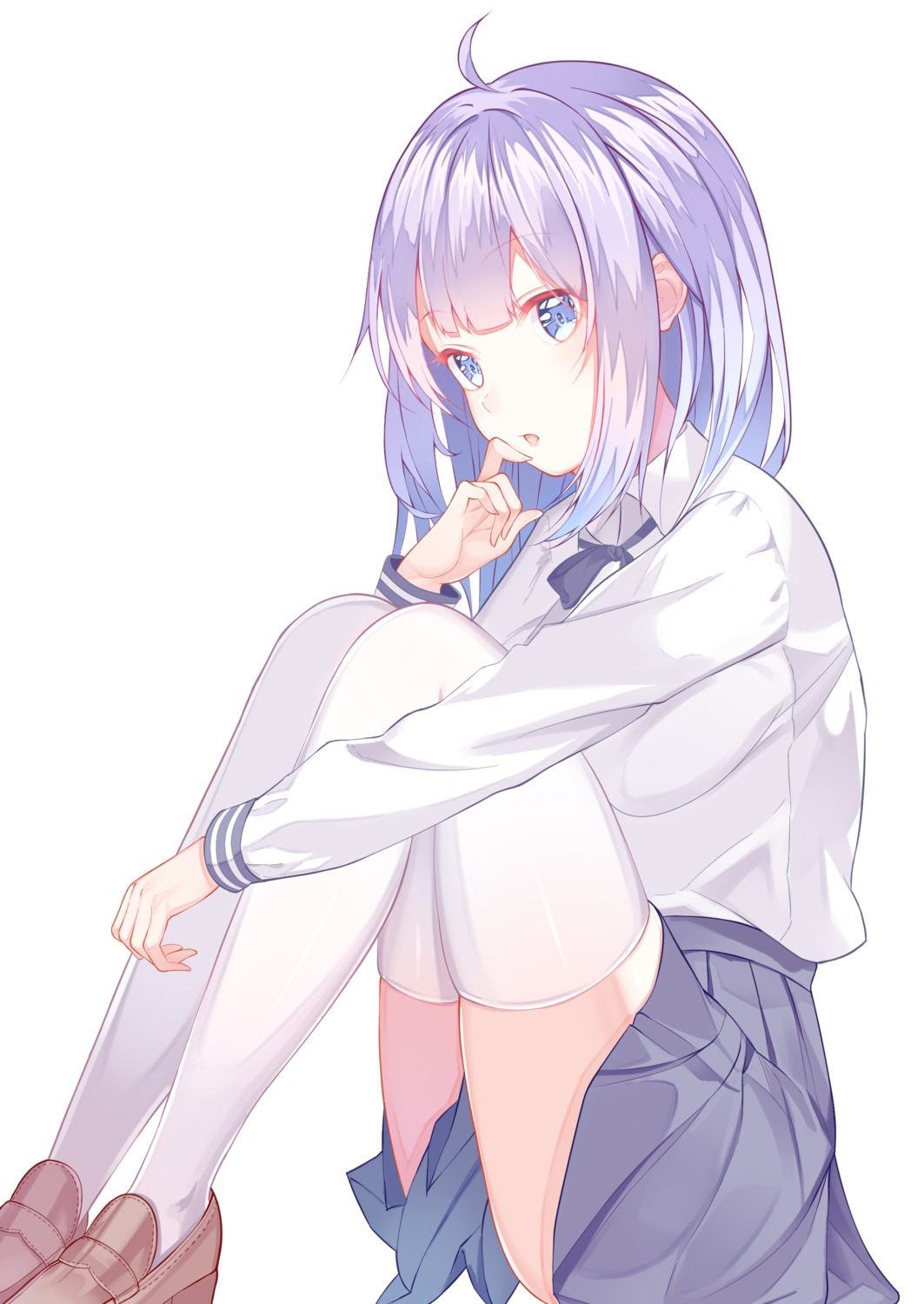 azur_lane, seifuku, skirt_lift, thighhighs, unicorn_(azur_lane), zuu_(qq770463651)