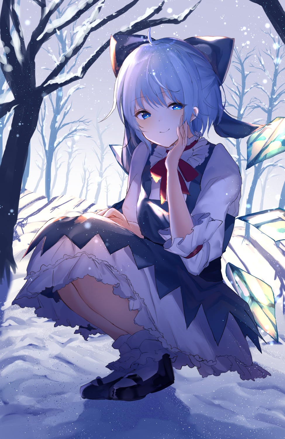 cirno, dress, kozomezuki, skirt_lift, touhou, wings