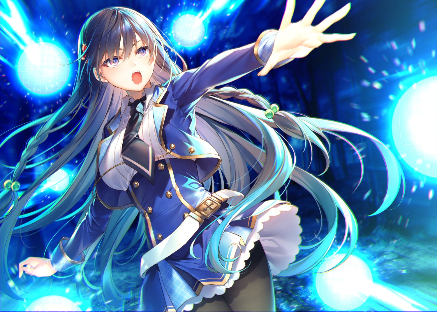 elfiné_phillet, pantyhose, seifuku, seiken_gakuin_no_maken_tsukai, skirt_lift, toosaka_asagi