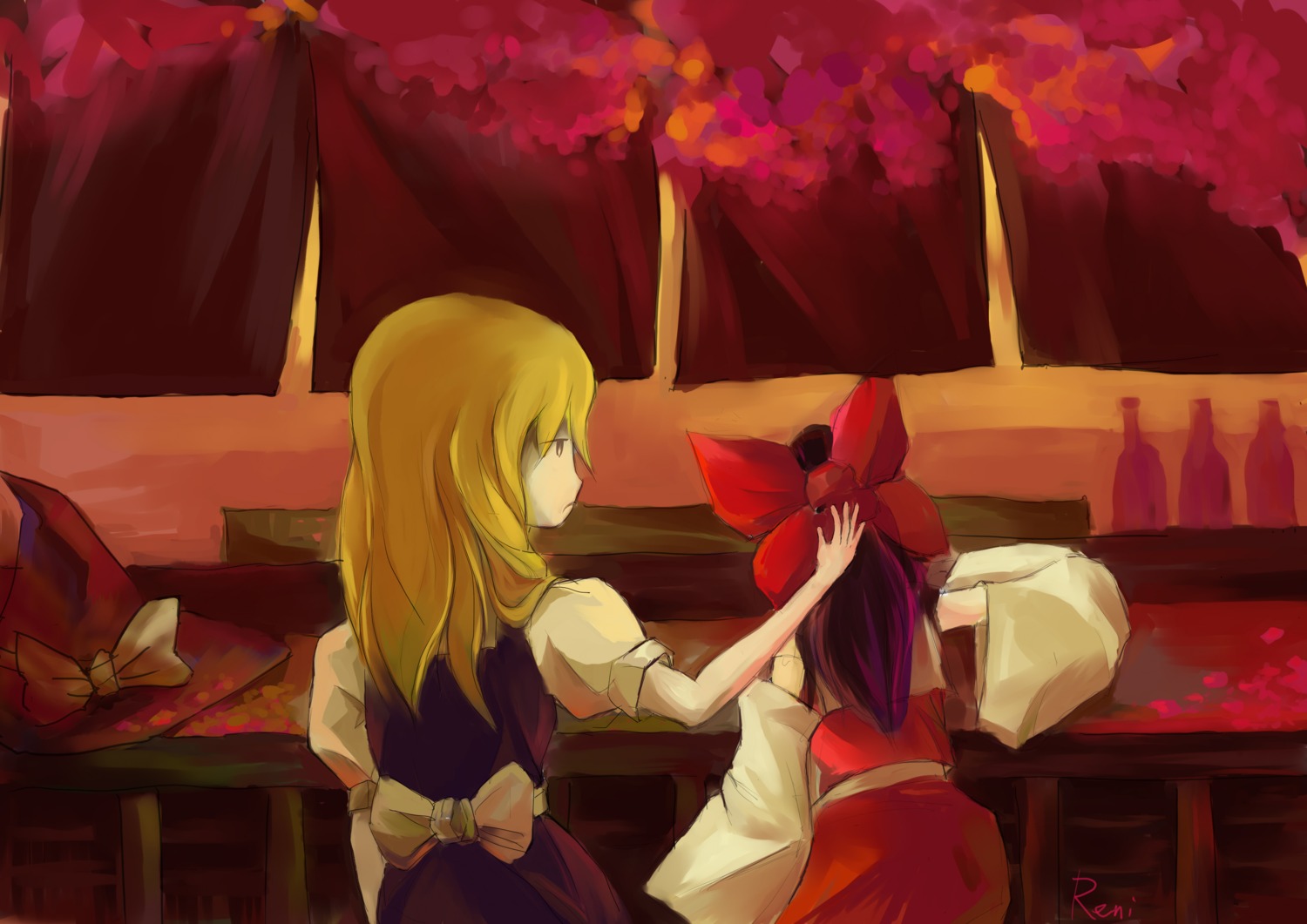 hakurei_reimu, kirisame_marisa, touhou, tsuuyakukan_reni