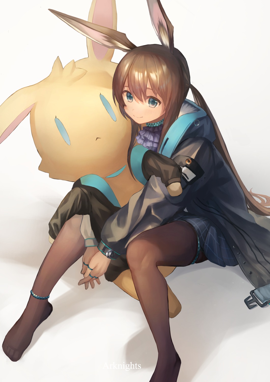 amiya_(arknights), animal_ears, arknights, bunny_ears, garter, ikaninaritai8, pantyhose