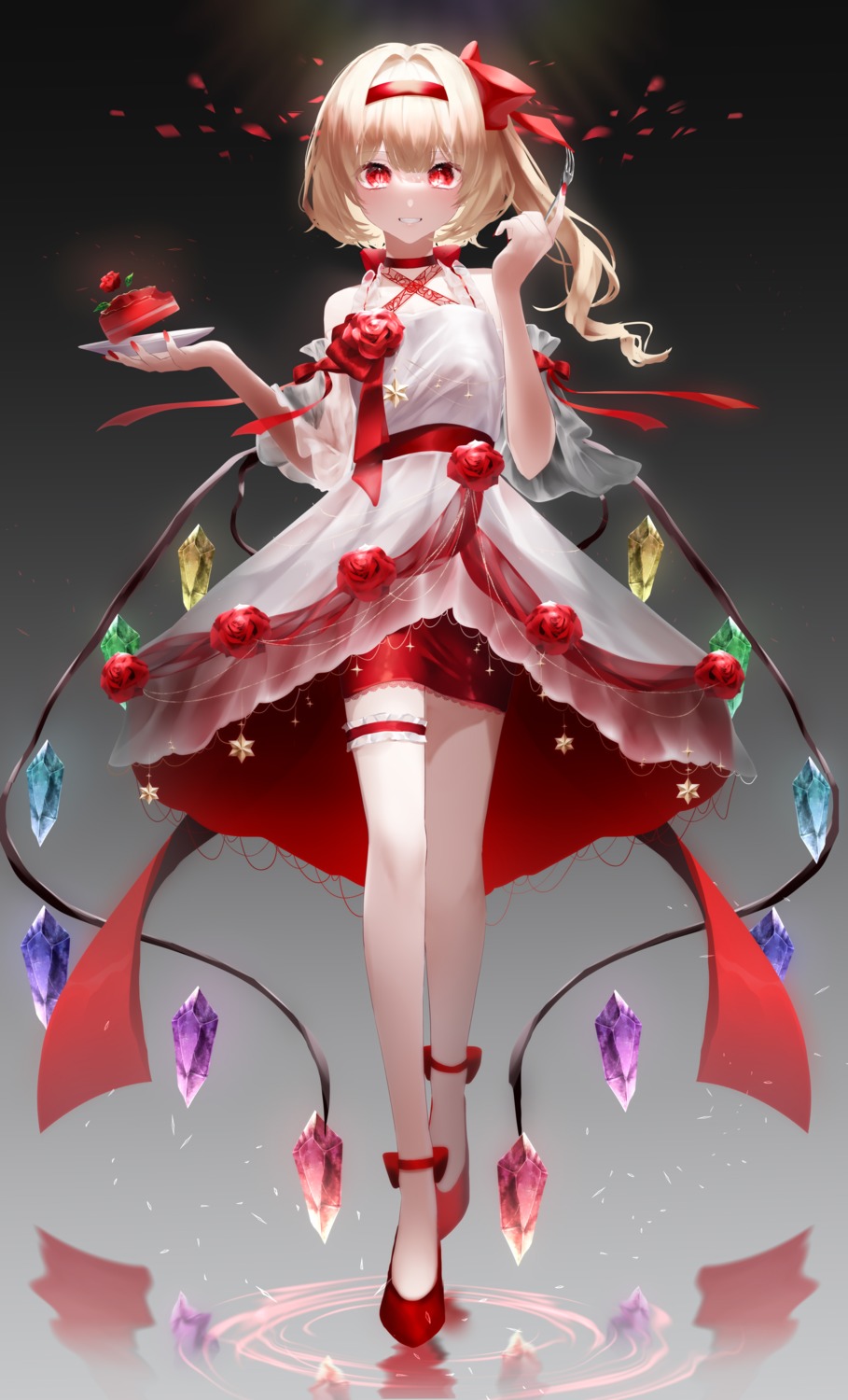 dress, flandre_scarlet, garter, touhou, wings, yukia_(yukia_777)