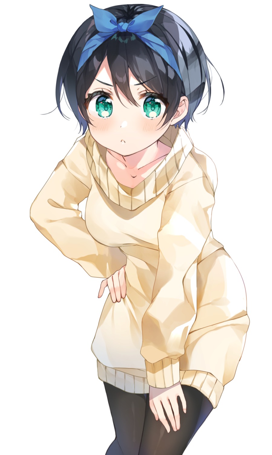 dress, kanojo_okarishimasu, mafuyu_shima, pantyhose, sarashina_ruka, sweater
