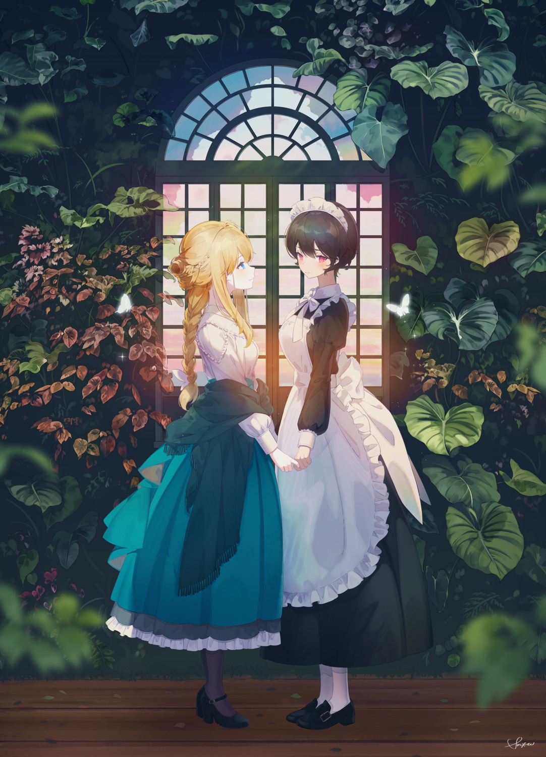 heels, maid, snow_is, yuri