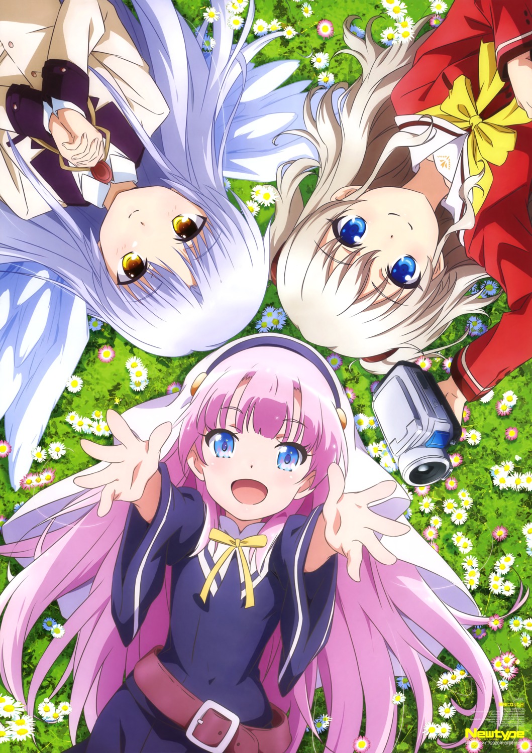 angel_beats!, charlotte, crossover, kamisama_ni_natta_hi, nii_manabu, nun, satou_hina_(kamisama_ni_natta_hi), seifuku