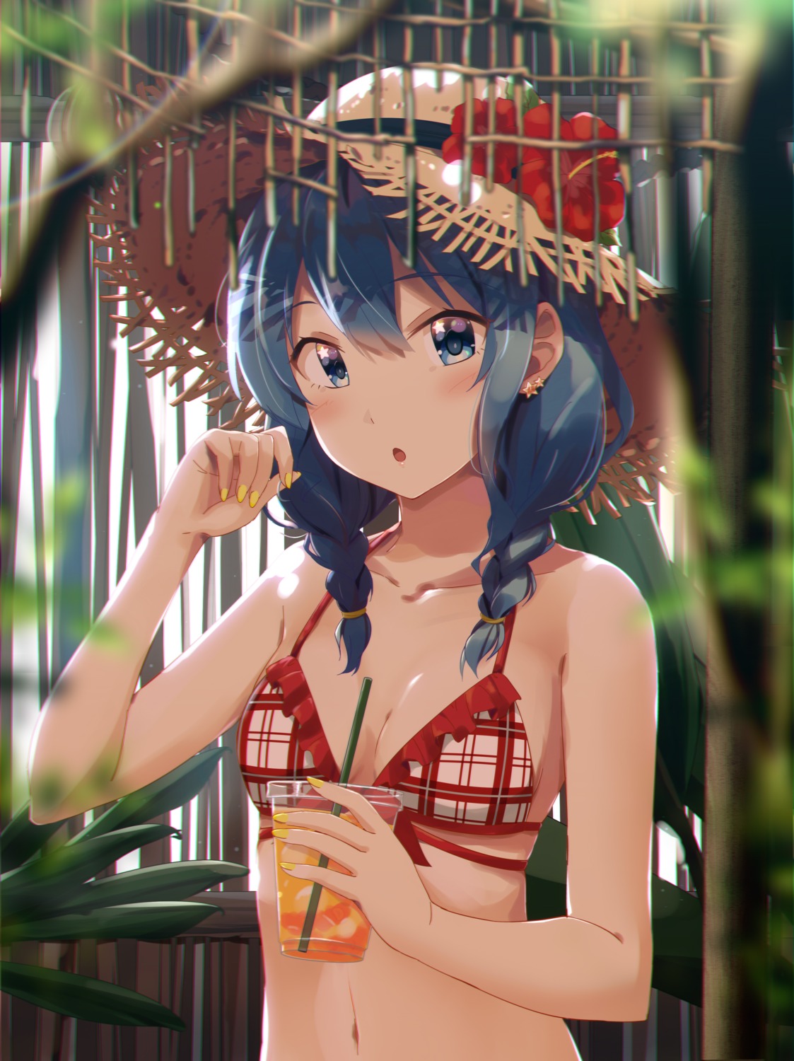 bikini_top, cleavage, hololive, hoshimachi_suisei, mawaru33, swimsuits