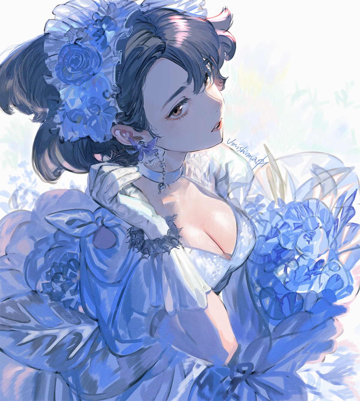 cleavage, dress, umishima_senbon