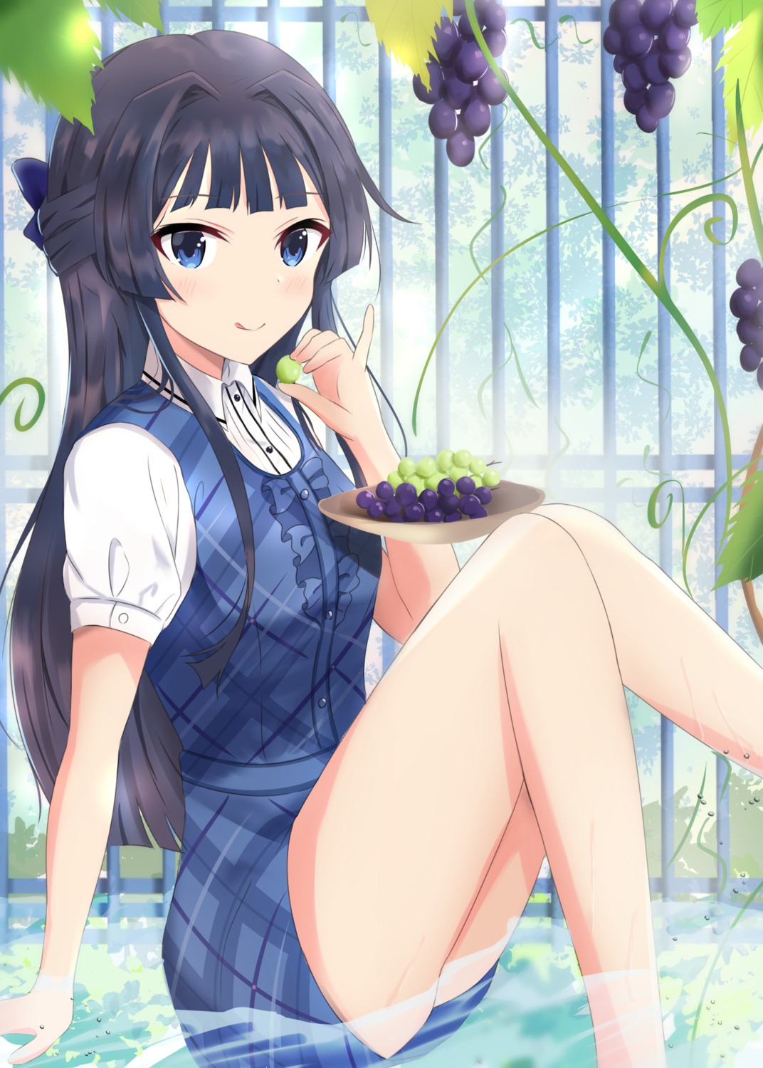 dress, mogami_shizuka, skirt_lift, so_korokoro, the_idolm@ster, the_idolm@ster_million_live!, wet