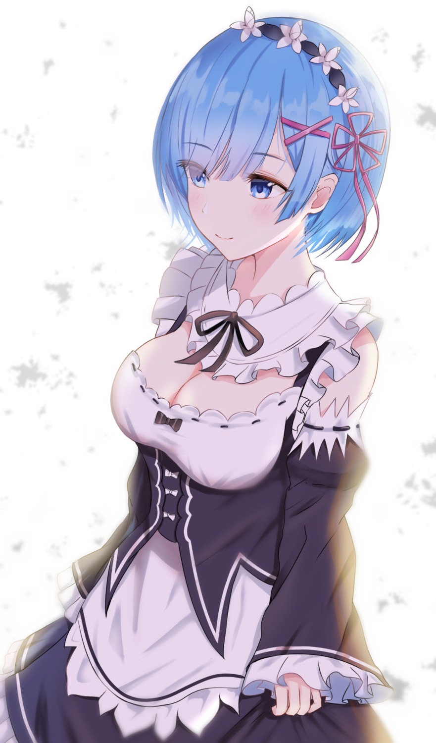 cleavage, maid, re:zero_kara_hajimeru_isekai_seikatsu, rem_(re_zero), so_korokoro
