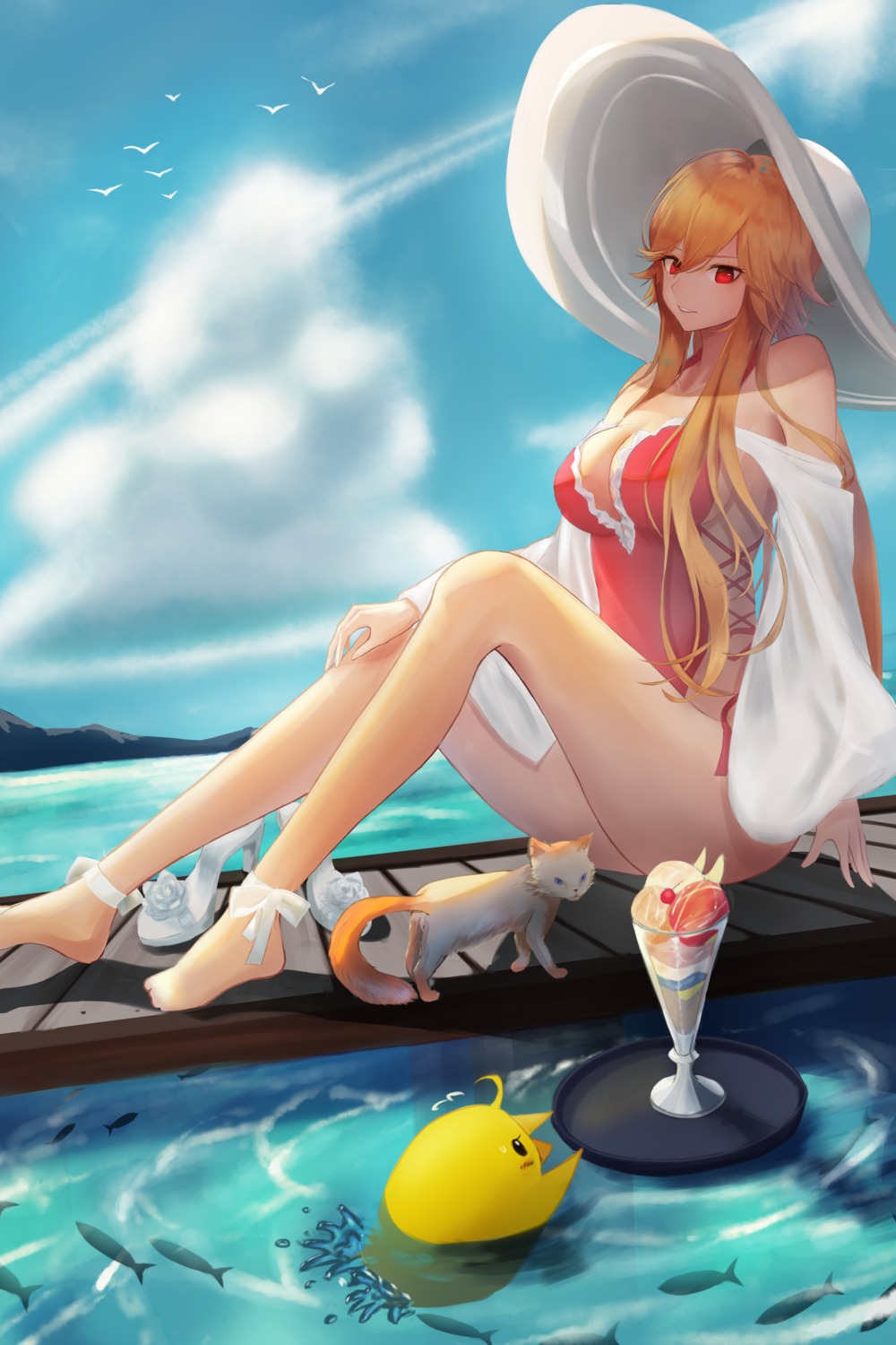 azur_lane, manjuu_(azur_lane), neko, richelieu_(azur_lane), shigma, swimsuits