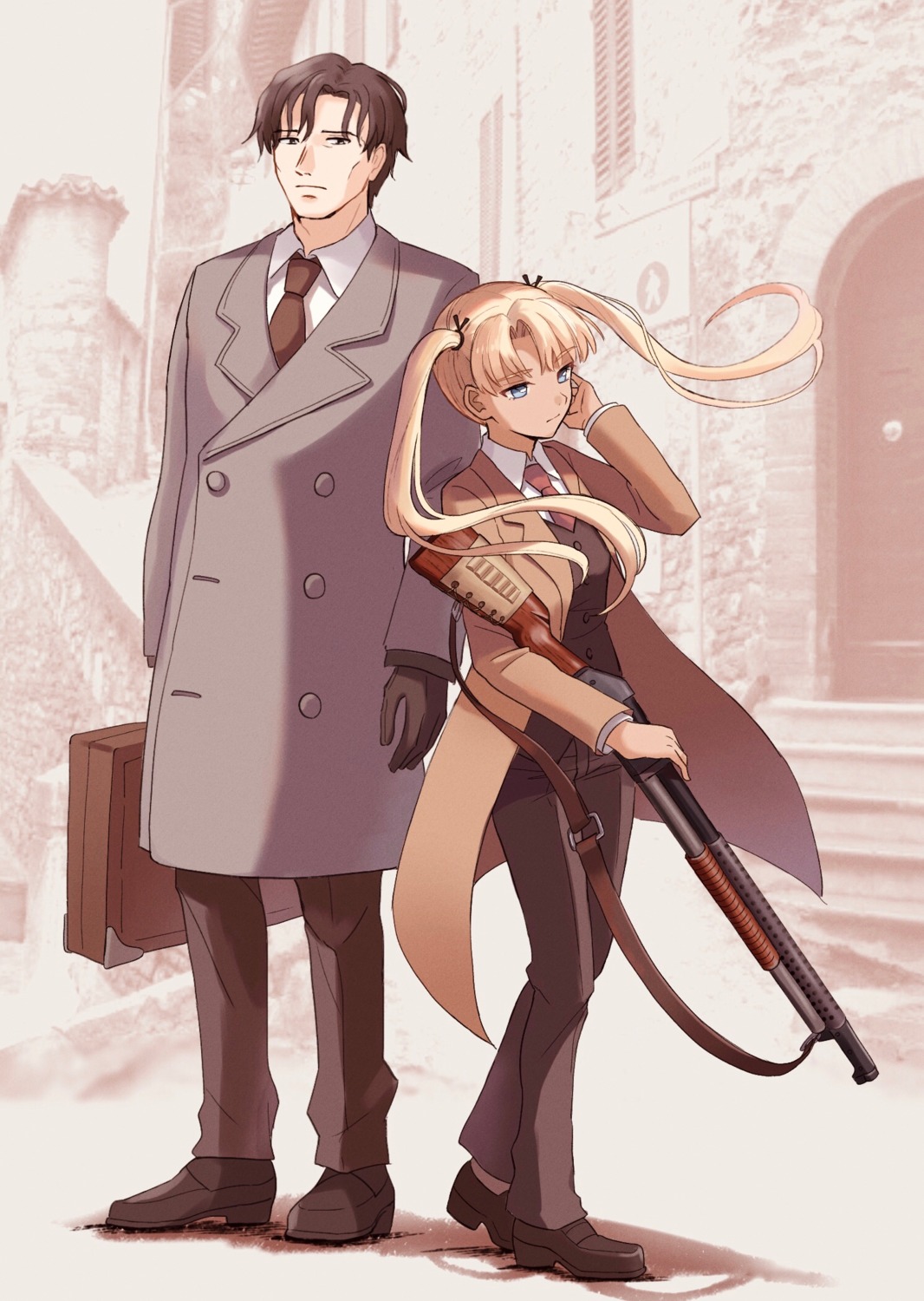 business_suit, gun, gunslinger_girl, nasubi_(toguro_nasu), triela, victor_hilshire