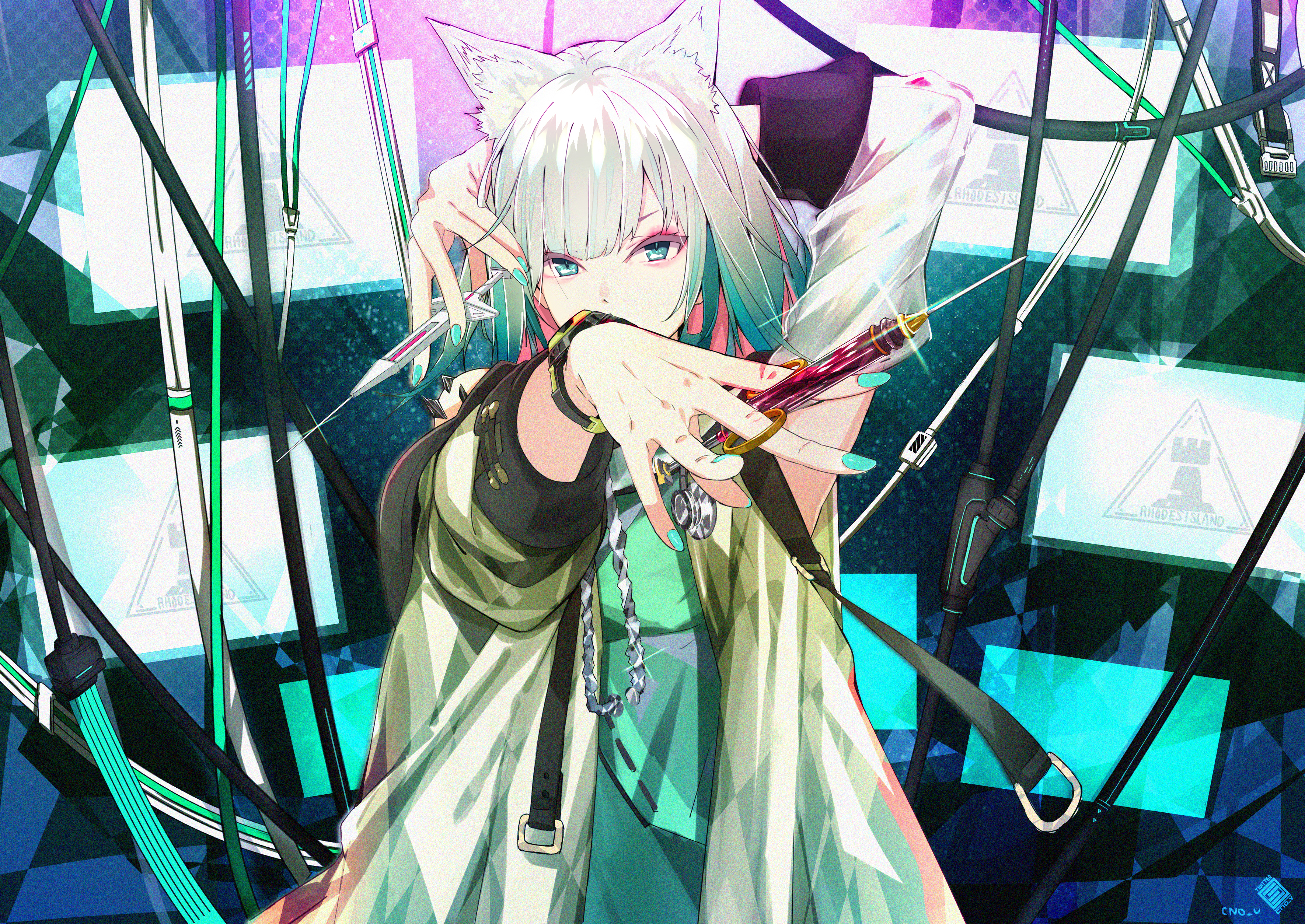 animal_ears, arknights, cno, dress, kal'tsit_(arknights), nekomimi