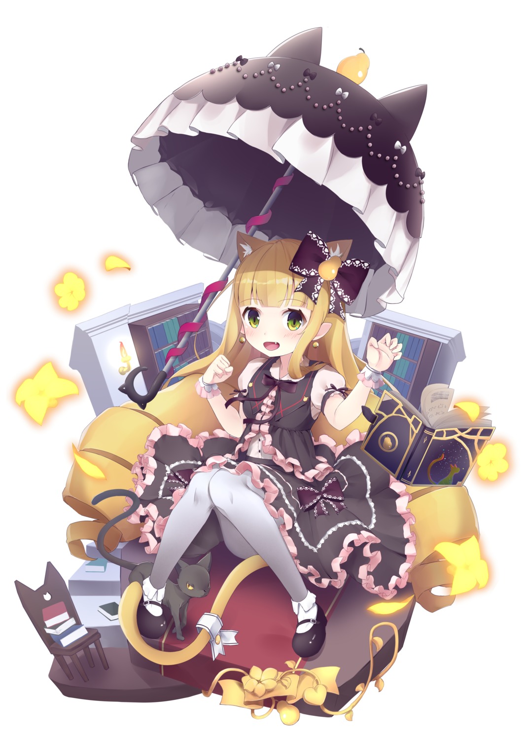 animal_ears, fruits_fulcute!, gothic_lolita, kureha_(angelite), lolita_fashion, neko, nekomimi, pantyhose