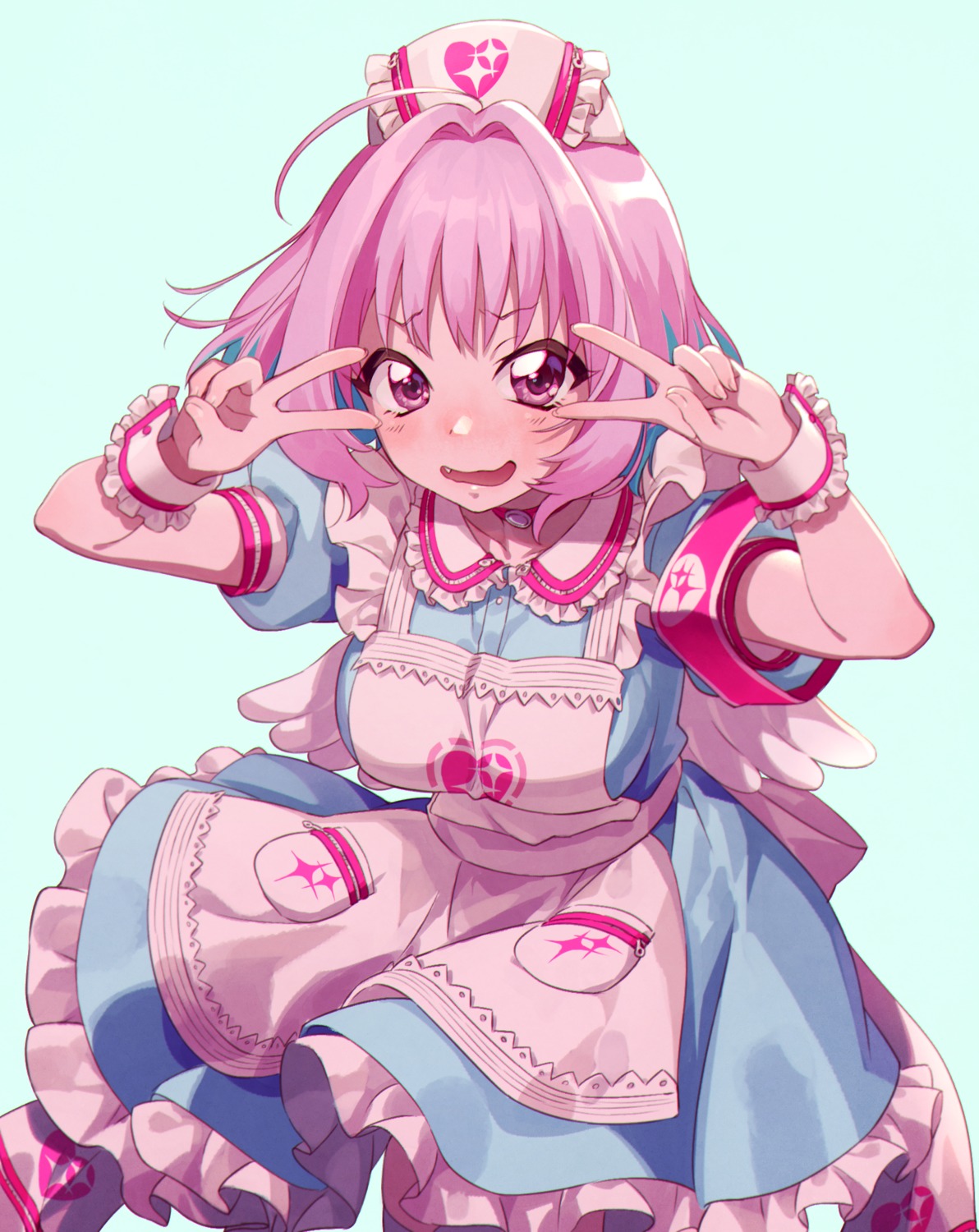 akabino, nurse, skirt_lift, the_idolm@ster, the_idolm@ster_cinderella_girls, thighhighs, wings, yumemi_riamu