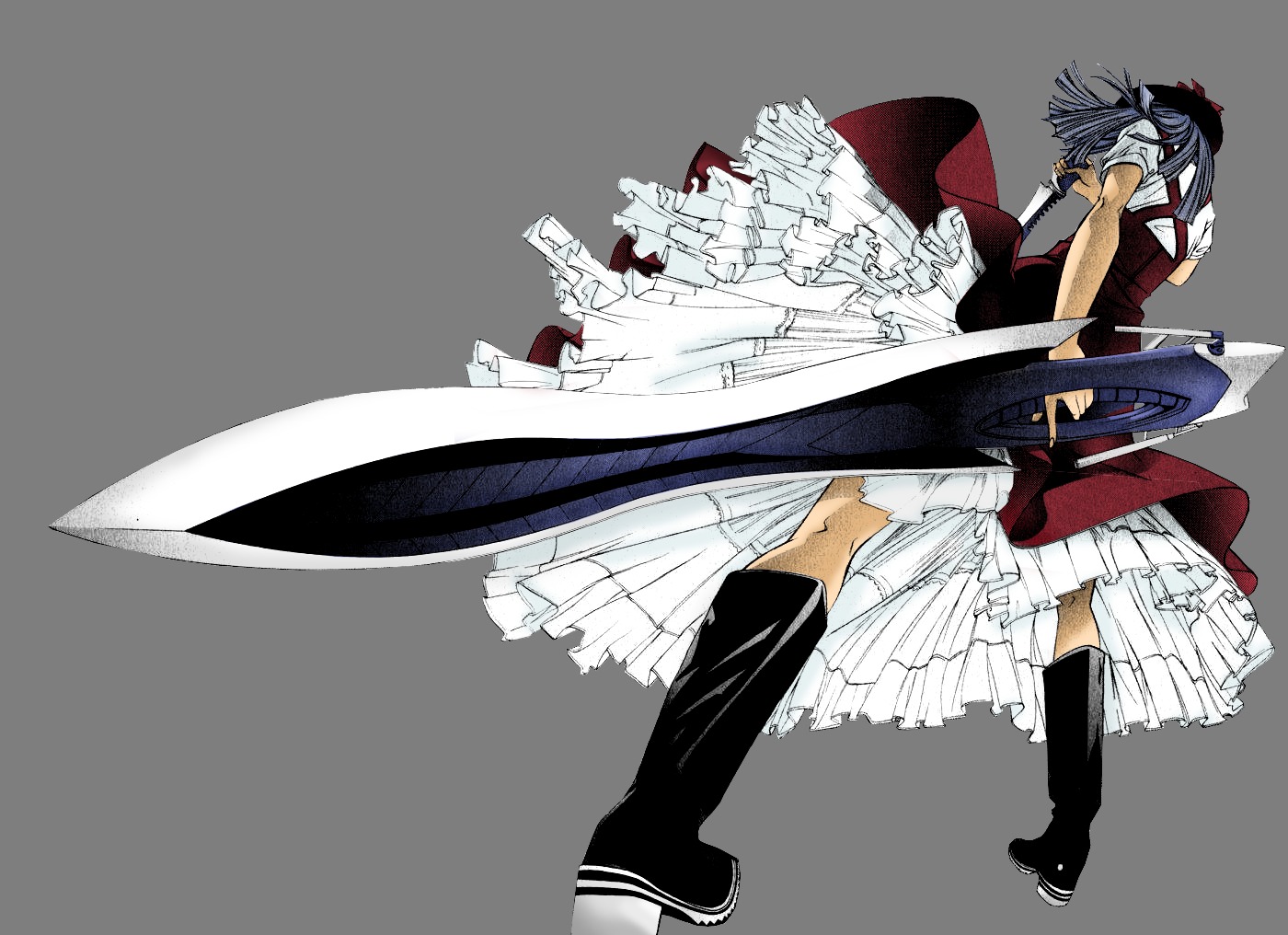 dress, mawari_madoka, oh!_great, screening, sword, tenjou_tenge, transparent_png