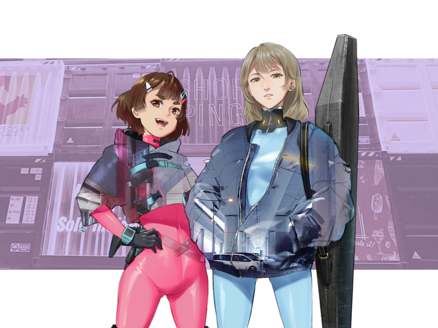 bodysuit, gun, hiko_(hiko224556)