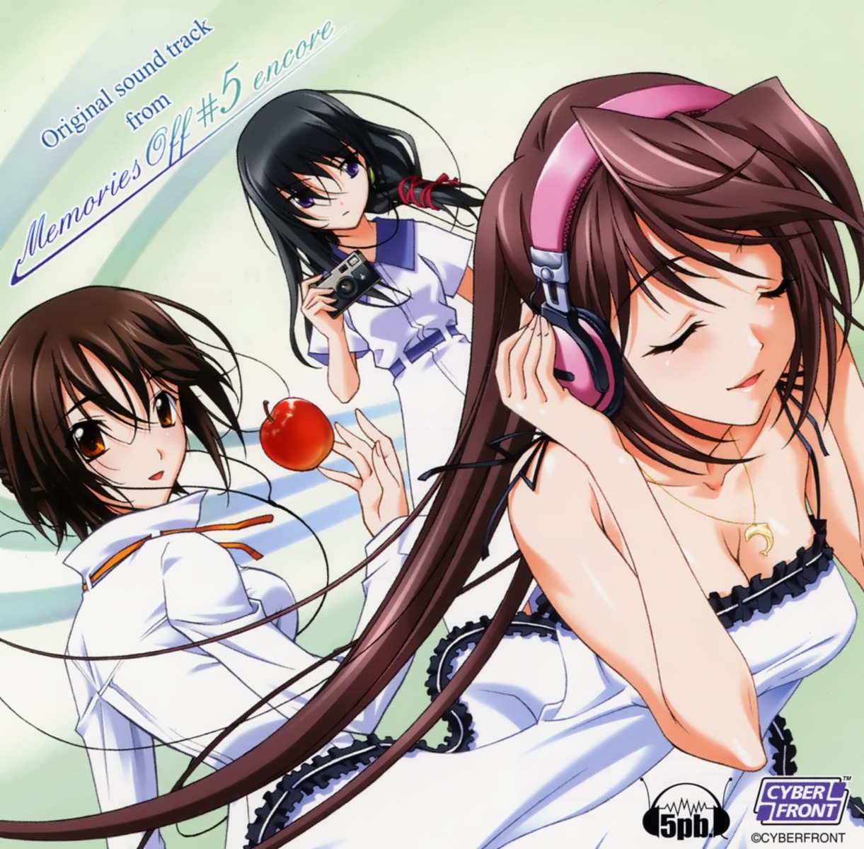 cleavage, disc_cover, dress, headphones, hina_asuka, ichijou_akina, koshimizu_takayuki, matsuo_yukihiro