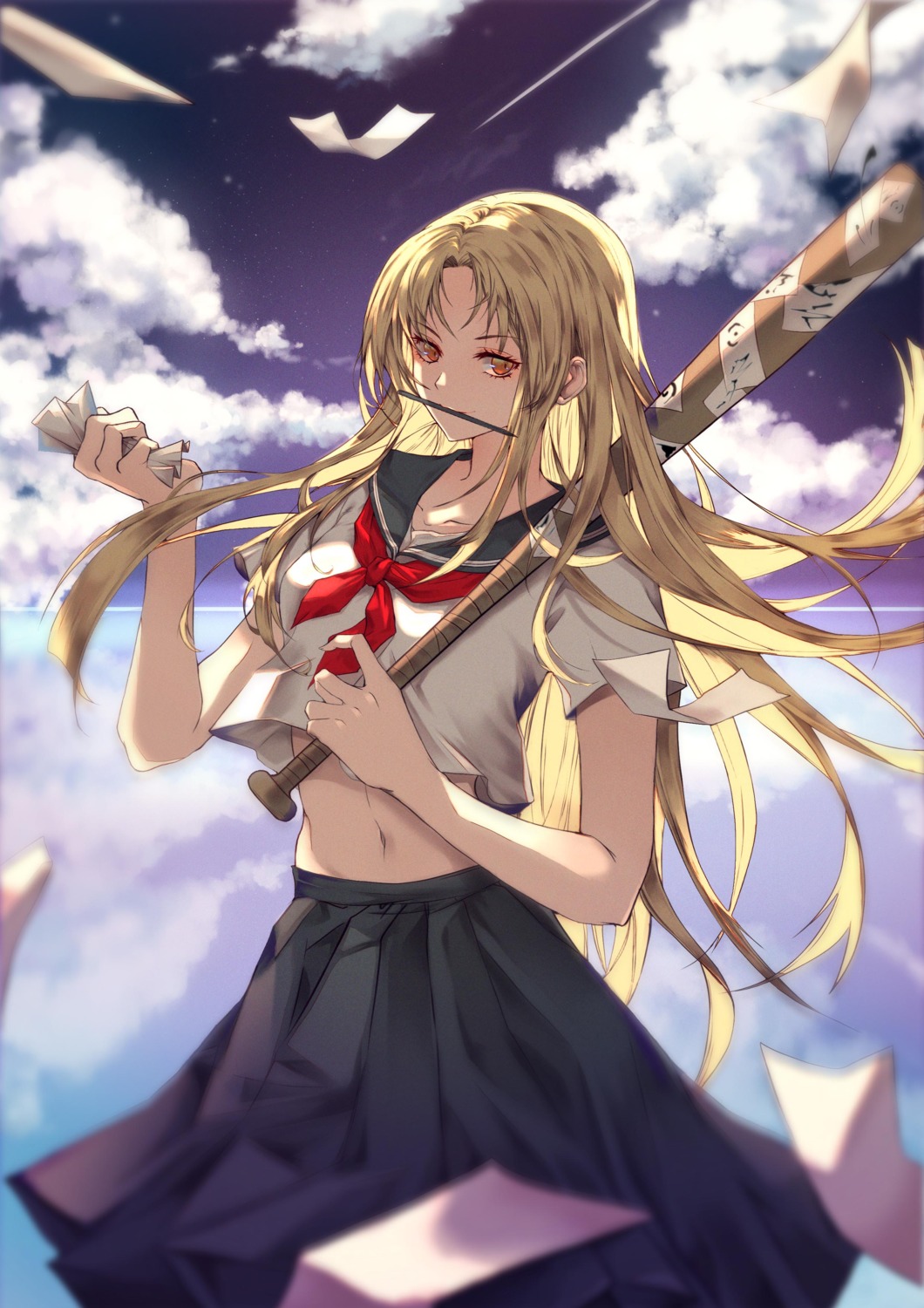 chicken_(dalg-idalg), natsume_reiko, natsume_yuujinchou, seifuku, weapon
