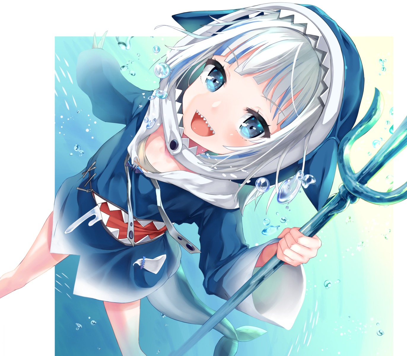gawr_gura, hololive, hololive_english, mogmog, tail, weapon