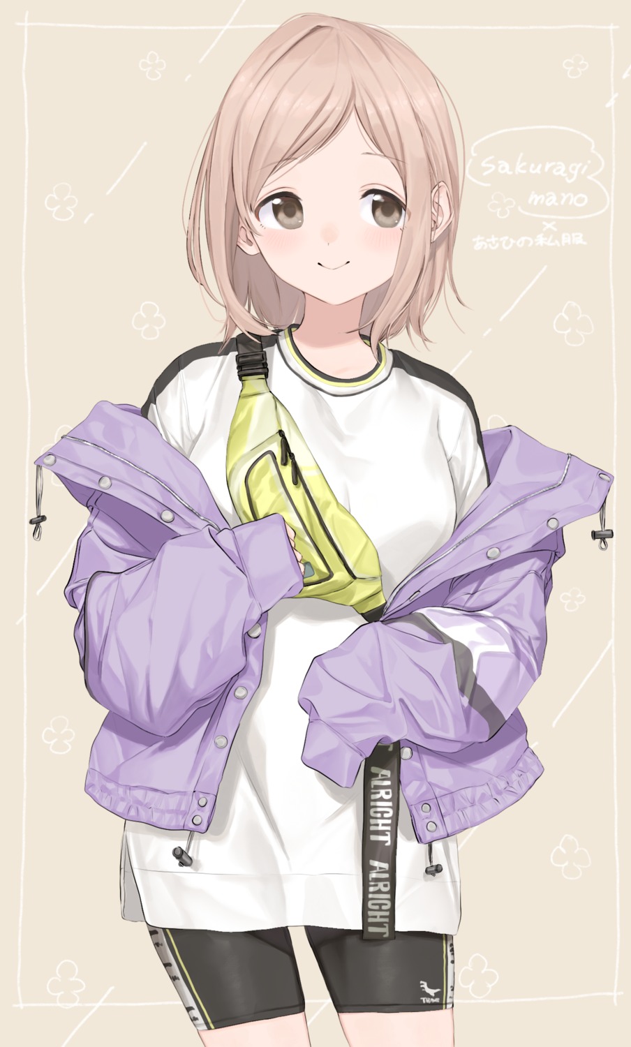 bike_shorts, sakuragi_mano, seisei_tamago, the_idolm@ster, the_idolm@ster_shiny_colors