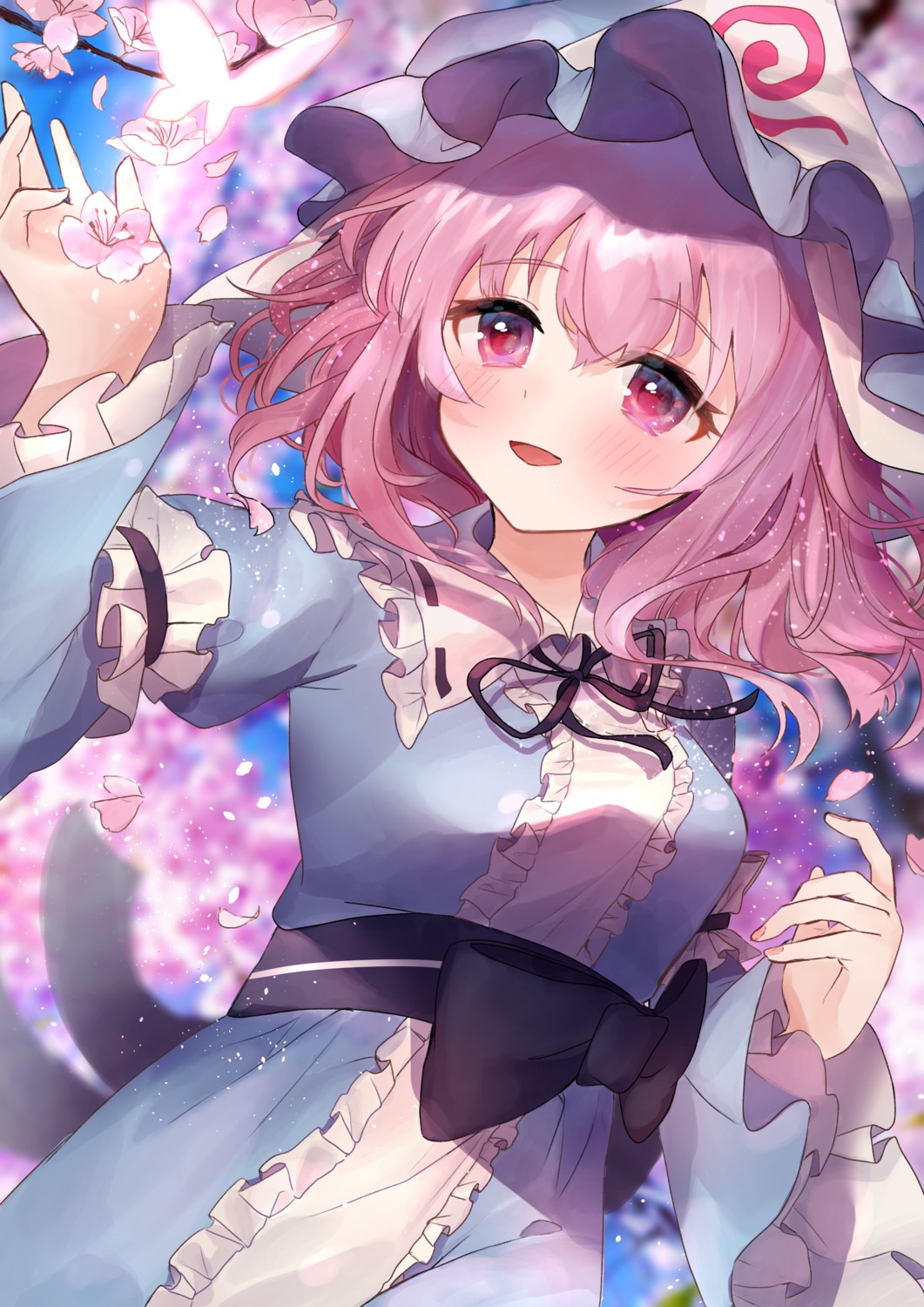 dress, omodaka_romu, saigyouji_yuyuko, touhou