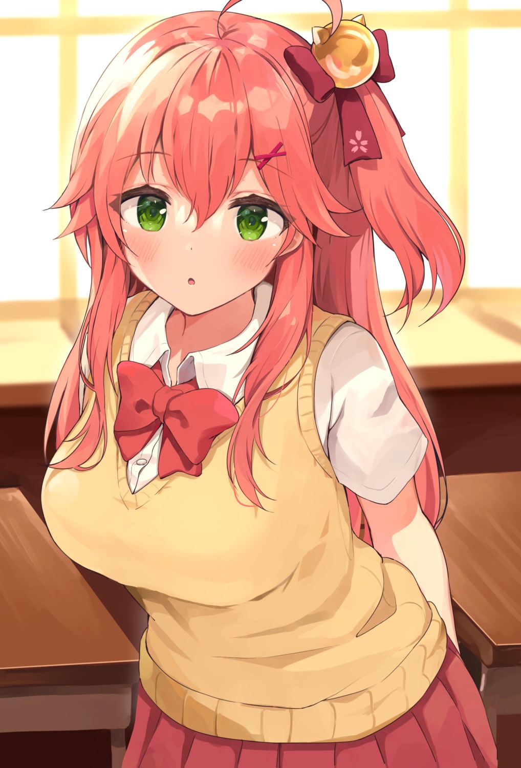 hololive, racchi., sakura_miko, seifuku, sweater