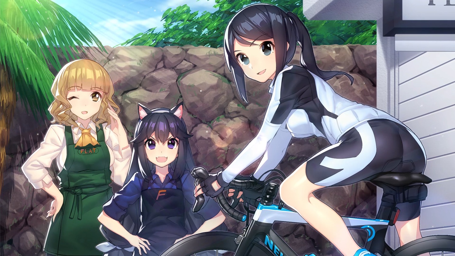 animal_ears, ass, bike_shorts, endcard, gym_uniform, mckeee, minami_kamakura_koukou_joshi_jitenshabu, mori_shiki