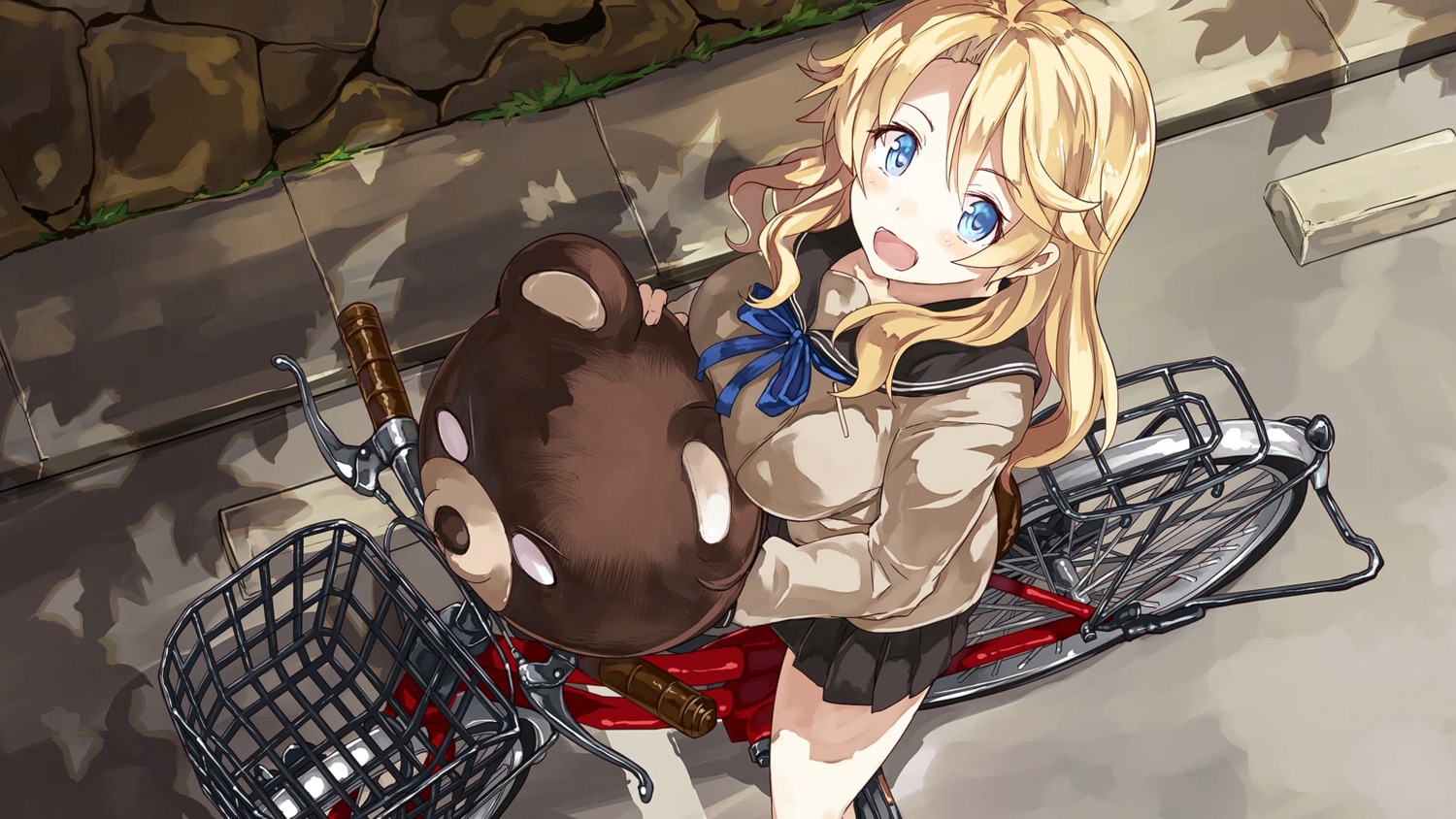 endcard, minami_kamakura_koukou_joshi_jitenshabu, sandy_mcdougal, seifuku, shibano_kaito, sweater